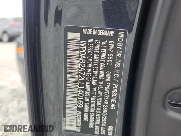 ✅ 2020 Porsche Panamera 4S • VIN: WP0AB2A72LL140169 • Lot: 85367745. Wystawiony na Copart z przebiegiem 54 477 mil. Bezpłatny archiwum sprzedaży aukcyjnych z USA i szczegółowy raport historii pojazdu na DreamBid. Zdjęcie 12.
