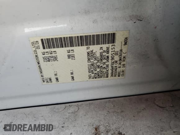 ✅ 2016 Nissan Maxima S • VIN: 1N4AA6AP3GC905153 • Лот: 82204855. Опубликован ранее на Copart с пробегом 127 505 миль. Бесплатный доступ к архиву аукционных продаж из США и подробный отчёт об истории автомобиля на DreamBid. Изображение 13.