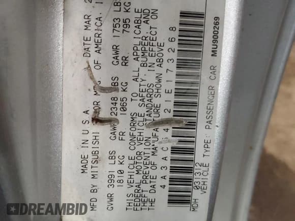 ✅ 2001 Mitsubishi Eclipse GT • VIN: 4A3AC54H21E173268 • Lot: 78784464. Wystawiony na Copart z przebiegiem 143 423 mil. Bezpłatny archiwum sprzedaży aukcyjnych z USA i szczegółowy raport historii pojazdu na DreamBid. Zdjęcie 12.