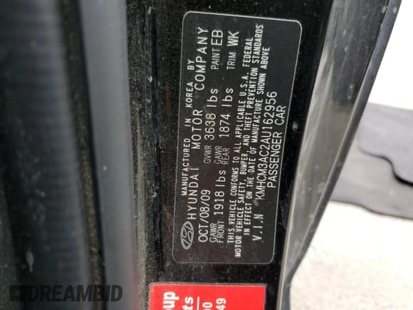 ✅ 2010 Hyundai Accent GS • VIN: KMHCM3AC2AU162956 • Лот: 57654275. Опубликован ранее на Copart с пробегом 152 128 миль. Бесплатный доступ к архиву аукционных продаж из США и подробный отчёт об истории автомобиля на DreamBid. Изображение 12.