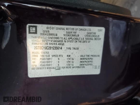 ✅ 2008 GMC Sierra 1500 Work Truck • VIN: 2GTEC19C281235614 • Лот: 91052795. Опубликован ранее на Copart с пробегом 163 751 миль. Бесплатный доступ к архиву аукционных продаж из США и подробный отчёт об истории автомобиля на DreamBid. Изображение 13.