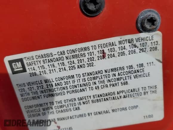 2001 Chevrolet Silverado 3500 z VIN 1GBJK39U71F113145, wystawiony jako Copart lot #86106665 z przebiegiem 25 579 mil mil oraz Czysty tytuł • Clean title. Historia ofert i sprzedaży dostępna na DreamBid. Obrazek 12.