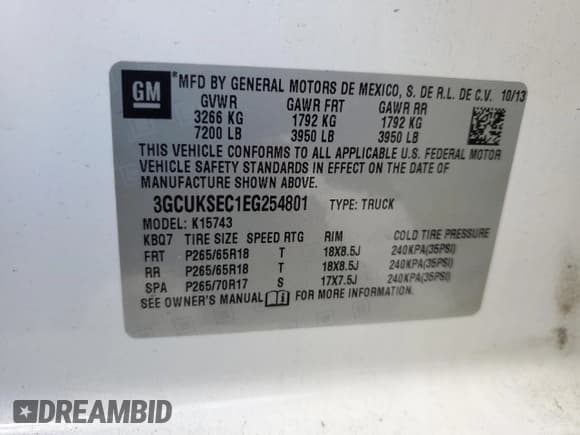 ✅ 2014 Chevrolet Silverado 1500 LTZ • VIN: 3GCUKSEC1EG254801 • Лот: 92074625. Опубликован ранее на Copart с пробегом 215 706 миль. Бесплатный доступ к архиву аукционных продаж из США и подробный отчёт об истории автомобиля на DreamBid. Изображение 12.