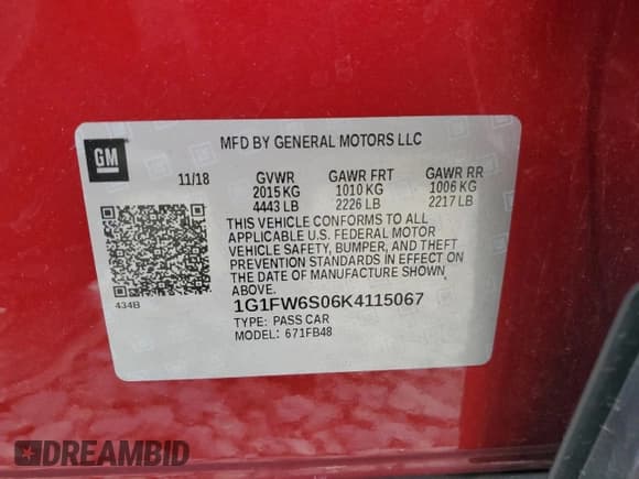 ✅ 2019 Chevrolet Bolt EV LT • VIN: 1G1FW6S06K4115067 • Lot: 85935315. Listed on Copart with 36,791 mi. Free auction sales archive from the USA and detailed vehicle history report at DreamBid. Image 12.