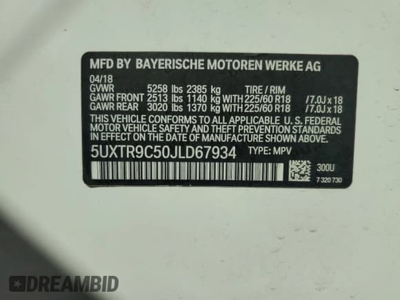 ✅ 2018 BMW X3 xDrive30i • VIN: 5UXTR9C50JLD67934 • Lot: 91365655. Wystawiony na Copart z przebiegiem 44 275 mil. Bezpłatny archiwum sprzedaży aukcyjnych z USA i szczegółowy raport historii pojazdu na DreamBid. Zdjęcie 13.