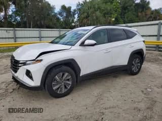 2022 Hyundai Tucson Blue z VIN KM8JBCA12NU056315, wystawiony jako Copart lot #84553955 z przebiegiem 35 126 mil mil oraz Szkoda całkowita • Salvage title. Historia ofert i sprzedaży dostępna na DreamBid. Obrazek 1.