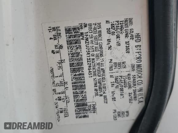 ✅ 2002 Ford Explorer • VIN: 1FMZU75E12ZB96453 • Lot: 89016865. Wystawiony na Copart z przebiegiem Nie podano. Bezpłatny archiwum sprzedaży aukcyjnych z USA i szczegółowy raport historii pojazdu na DreamBid. Zdjęcie 14.