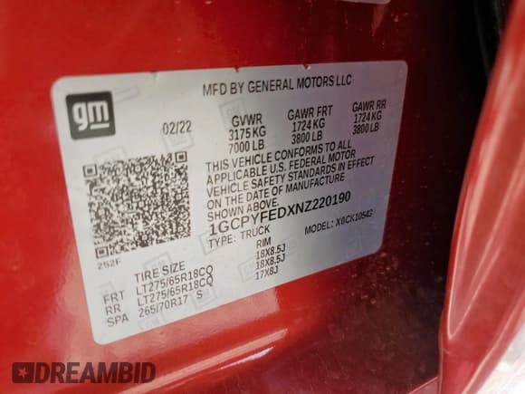 ✅ 2022 Chevrolet Silverado 1500 LT Trail Boss • VIN: 1GCPYFEDXNZ220190 • Lot: 91351115. Wystawiony na Copart z przebiegiem 44 096 mil. Bezpłatny archiwum sprzedaży aukcyjnych z USA i szczegółowy raport historii pojazdu na DreamBid. Zdjęcie 13.