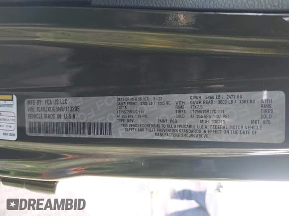 ✅ 2022 Jeep Wrangler Unlimited High Tide • VIN: 1C4HJXDG5NW113205 • Lot: 41488724. Listed on IAAI with 30,446 mi. Free auction sales archive from the USA and detailed vehicle history report at DreamBid. Image 9.