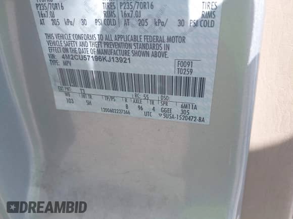 2006 Mercury Mariner Luxury z VIN 4M2CU57196KJ13921, wystawiony jako IAAI lot #42087744 z przebiegiem 183 899 mil mil oraz . Historia ofert i sprzedaży dostępna na DreamBid. Obrazek 9.