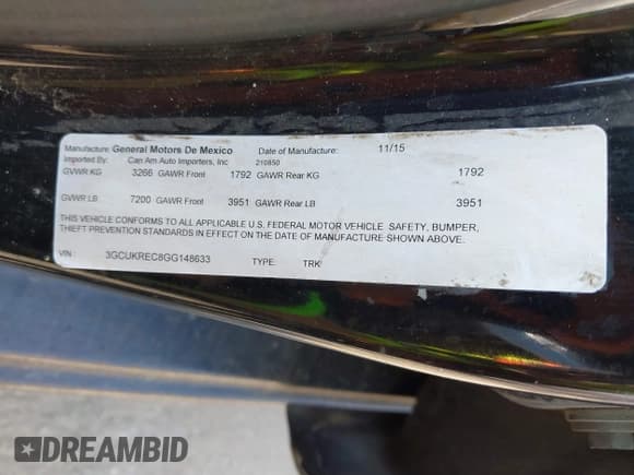 ✅ 2016 Chevrolet Silverado 1500 LT • VIN: 3GCUKREC8GG148633 • Lot: 42904875. Wystawiony na IAAI z przebiegiem 158 654 mil. Bezpłatny archiwum sprzedaży aukcyjnych z USA i szczegółowy raport historii pojazdu na DreamBid. Zdjęcie 9.