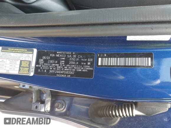 ✅ 2023 Kia Forte LXS • VIN: 3KPF24AD4PE683562 • Lot: 42320002. Wystawiony na IAAI z przebiegiem 29 095 mil. Bezpłatny archiwum sprzedaży aukcyjnych z USA i szczegółowy raport historii pojazdu na DreamBid. Zdjęcie 9.