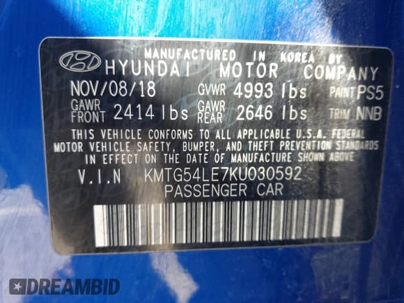 ✅ 2019 Genesis G70 Advanced • VIN: KMTG54LE7KU030592 • Lot: 41798773. Listed on IAAI with 81,271 mi. Free auction sales archive from the USA and detailed vehicle history report at DreamBid. Image 9.