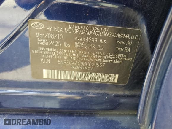 ✅ 2011 Hyundai Sonata SE • VIN: 5NPEC4AC9BH029967 • Lot: 71819954. Wystawiony na Copart z przebiegiem 140 344 mil. Bezpłatny archiwum sprzedaży aukcyjnych z USA i szczegółowy raport historii pojazdu na DreamBid. Zdjęcie 12.