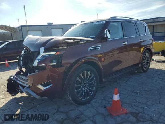 ✅ 2024 Nissan Armada Platinum • VIN: JN8AY2DB6R9852824 • Lot: 42947255. Wystawiony na Copart z przebiegiem 6 765 mil. Bezpłatny archiwum sprzedaży aukcyjnych z USA i szczegółowy raport historii pojazdu na DreamBid. Zdjęcie 1.