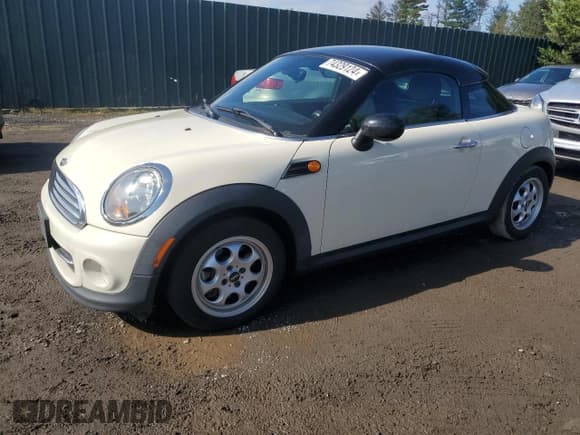 ✅ 2012 MINI Coupe • VIN: WMWSX1C52CT164027 • Lot: 74329124. Listed on Copart with Not provided. Free auction sales archive from the USA and detailed vehicle history report at DreamBid. Image 1.