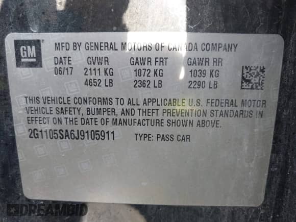 2018 Chevrolet Impala LT с VIN 2G1105SA6J9105911, выставлен на аукционе IAAI как лот 43350363 с пробегом 199 978 миль миль и . История ставок и продаж доступна на DreamBid. Изображение 9.