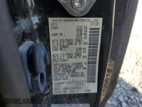 ✅ 2018 Nissan Frontier S • VIN: 1N6BD0CT4JN772277 • Лот: 82435225. Опубликован ранее на Copart с пробегом 30 971 миль. Бесплатный доступ к архиву аукционных продаж из США и подробный отчёт об истории автомобиля на DreamBid. Изображение 14.