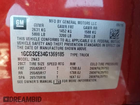 2016 Chevrolet Colorado 2WD LT z VIN 1GCGSCE34G1369185, wystawiony jako Copart lot #82568385 z przebiegiem 205 598 mil mil oraz Szkoda całkowita • Salvage title. Historia ofert i sprzedaży dostępna na DreamBid. Obrazek 12.