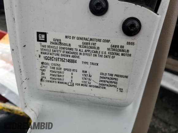 ✅ 2006 Chevrolet Silverado 1500 LT1 • VIN: 1GCEC19T76Z146884 • Лот: 46952675. Опубликован ранее на Copart с пробегом Не указан. Бесплатный доступ к архиву аукционных продаж из США и подробный отчёт об истории автомобиля на DreamBid. Изображение 12.