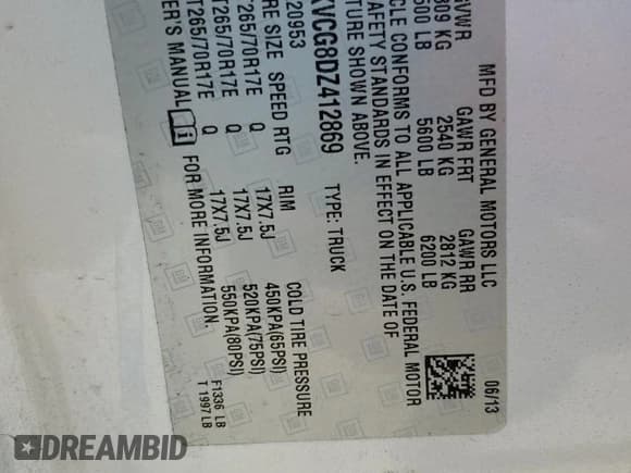 ✅ 2013 Chevrolet Silverado 2500HD Work Truck • VIN: 1GC2KVCG8DZ412869 • Лот: 67993025. Опубликован ранее на Copart с пробегом Не указан. Бесплатный доступ к архиву аукционных продаж из США и подробный отчёт об истории автомобиля на DreamBid. Изображение 12.