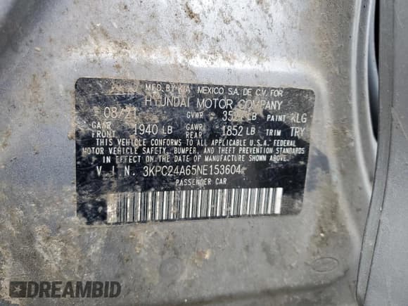 ✅ 2022 Hyundai Accent SEL • VIN: 3KPC24A65NE153604 • Лот: 56653144. Опубликован ранее на Copart с пробегом 66 774 миль. Бесплатный доступ к архиву аукционных продаж из США и подробный отчёт об истории автомобиля на DreamBid. Изображение 13.