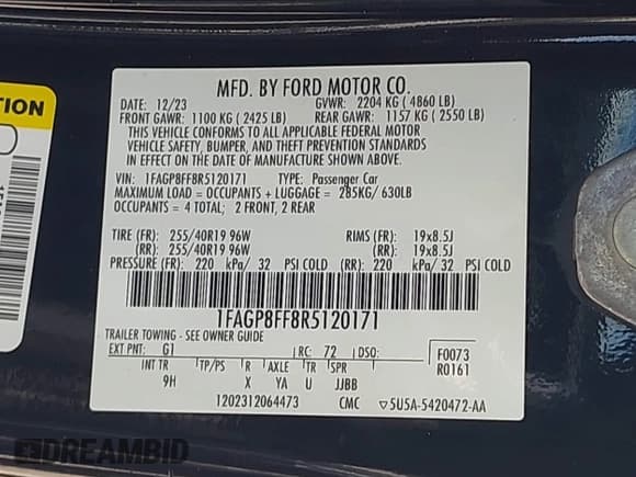 ✅ 2024 Ford Mustang GT Premium • VIN: 1FAGP8FF8R5120171 • Лот: 43015290. Опубликован ранее на IAAI с пробегом 35 051 миль. Бесплатный доступ к архиву аукционных продаж из США и подробный отчёт об истории автомобиля на DreamBid. Изображение 9.