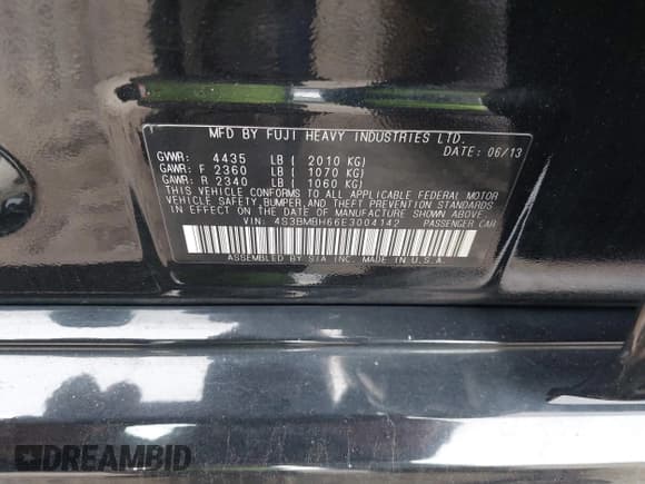 ✅ 2014 Subaru Legacy Special Sports • VIN: 4S3BMBH66E3004142 • Лот: 43800620. Опубликован ранее на IAAI с пробегом 183 584 миль. Бесплатный доступ к архиву аукционных продаж из США и подробный отчёт об истории автомобиля на DreamBid. Изображение 9.