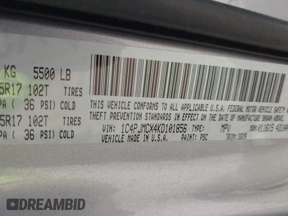 ✅ 2019 Jeep Cherokee Latitude • VIN: 1C4PJMCX4KD101856 • Lot: 41828553. Listed on IAAI with 79,481 mi. Free auction sales archive from the USA and detailed vehicle history report at DreamBid. Image 9.