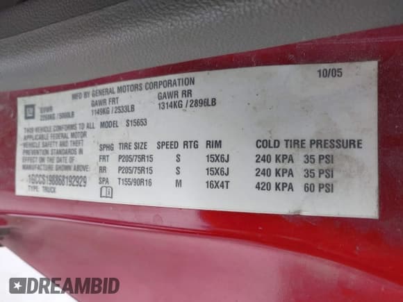 ✅ 2006 Chevrolet Colorado LS • VIN: 1GCCS198868192929 • Лот: 41333687. Опубликован ранее на IAAI с пробегом 169 000 миль. Бесплатный доступ к архиву аукционных продаж из США и подробный отчёт об истории автомобиля на DreamBid. Изображение 9.