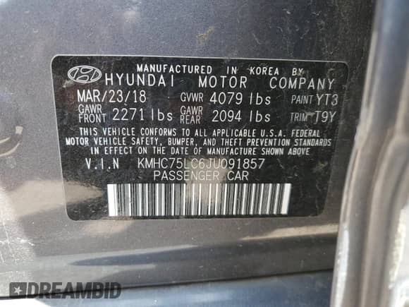 2018 Hyundai Ioniq SEL с VIN KMHC75LC6JU091857, выставлен на аукционе Copart как лот 70363124 с пробегом 111 612 миль миль и Списание • Salvage title. История ставок и продаж доступна на DreamBid. Изображение 12.