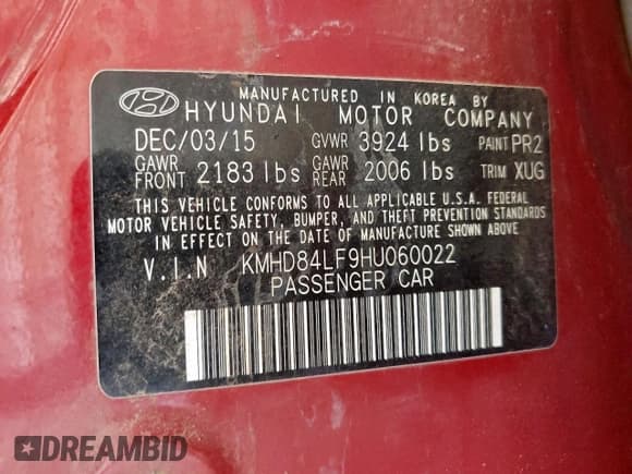 ✅ 2017 Hyundai Elantra Value Edition • VIN: KMHD84LF9HU060022 • Lot: 83754695. Listed on Copart with 141,806 mi. Free auction sales archive from the USA and detailed vehicle history report at DreamBid. Image 13.