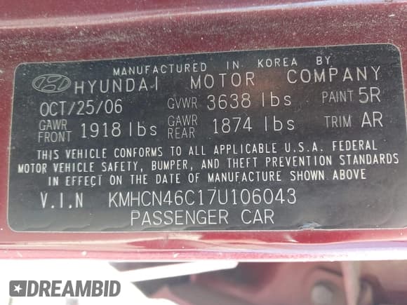 ✅ 2007 Hyundai Accent GLS • VIN: KMHCN46C17U106043 • Лот: 43598151. Опубликован ранее на IAAI с пробегом 174 468 миль. Бесплатный доступ к архиву аукционных продаж из США и подробный отчёт об истории автомобиля на DreamBid. Изображение 9.