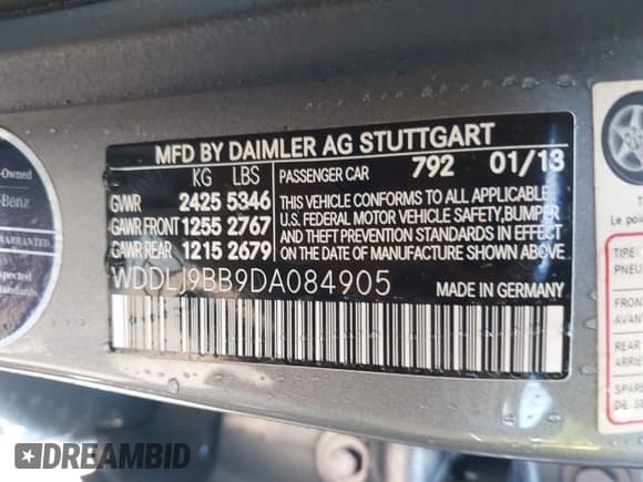 ✅ 2013 Mercedes-Benz CLS 550 • VIN: WDDLJ9BB9DA084905 • Лот: 42860271. Опубликован ранее на IAAI с пробегом 112 720 миль. Бесплатный доступ к архиву аукционных продаж из США и подробный отчёт об истории автомобиля на DreamBid. Изображение 9.