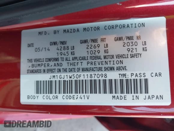 ✅ 2015 Mazda 6 i Grand Touring • VIN: JM1GJ1W50F1187098 • Лот: 43409001. Опубликован ранее на IAAI с пробегом 150 005 миль. Бесплатный доступ к архиву аукционных продаж из США и подробный отчёт об истории автомобиля на DreamBid. Изображение 9.