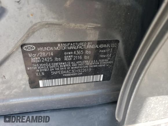 ✅ 2014 Hyundai Sonata GLS • VIN: 5NPEB4AC3EH922613 • Lot: 72914144. Listed on Copart with 185,026 mi. Free auction sales archive from the USA and detailed vehicle history report at DreamBid. Image 12.