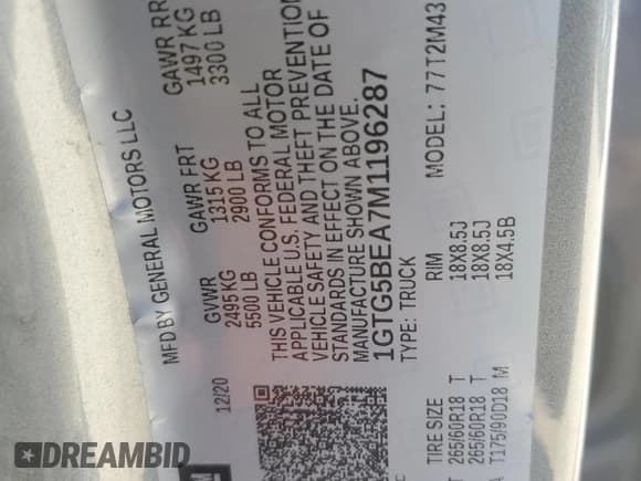 ✅ 2021 GMC Canyon 2WD Elevation Standard • VIN: 1GTG5BEA7M1196287 • Лот: 86547765. Опубликован ранее на Copart с пробегом 102 500 миль. Бесплатный доступ к архиву аукционных продаж из США и подробный отчёт об истории автомобиля на DreamBid. Изображение 12.