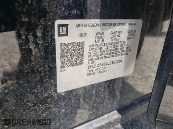 ✅ 2020 Chevrolet Impala LT • VIN: 2G11Z5S34L9101284 • Лот: 66799074. Опубликован ранее на Copart с пробегом 123 741 миль. Бесплатный доступ к архиву аукционных продаж из США и подробный отчёт об истории автомобиля на DreamBid. Изображение 13.