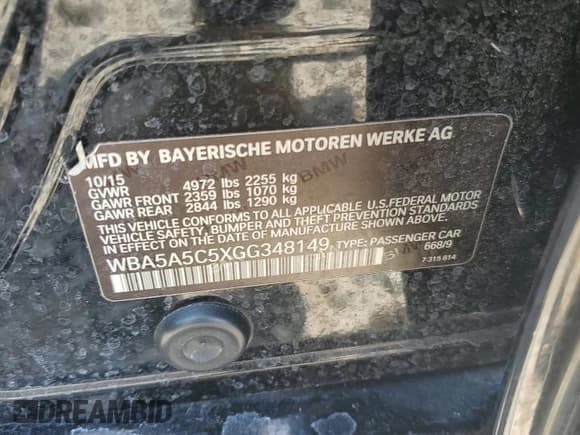 ✅ 2016 BMW 5 Series 528i • VIN: WBA5A5C5XGG348149 • Лот: 68308825. Опубликован ранее на Copart с пробегом 116 049 миль. Бесплатный доступ к архиву аукционных продаж из США и подробный отчёт об истории автомобиля на DreamBid. Изображение 12.