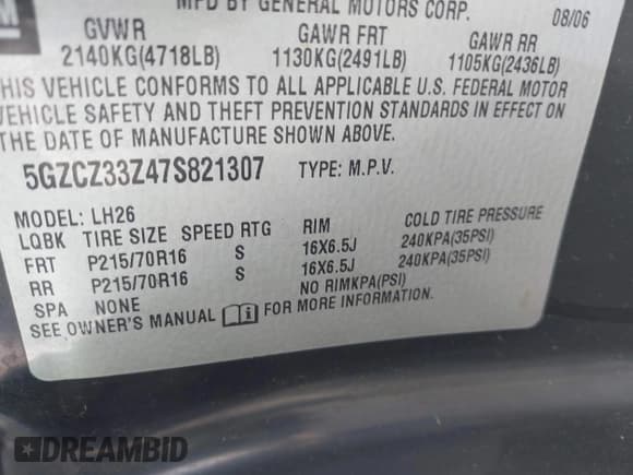 ✅ 2007 Saturn VUE I4 Hybrid • VIN: 5GZCZ33Z47S821307 • Lot: 42161552. Wystawiony na IAAI z przebiegiem 51 038 mil. Bezpłatny archiwum sprzedaży aukcyjnych z USA i szczegółowy raport historii pojazdu na DreamBid. Zdjęcie 9.