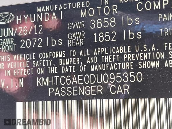 ✅ 2013 Hyundai Veloster Turbo • VIN: KMHTC6AE0DU095350 • Lot: 42683056. Wystawiony na IAAI z przebiegiem 108 269 mil. Bezpłatny archiwum sprzedaży aukcyjnych z USA i szczegółowy raport historii pojazdu na DreamBid. Zdjęcie 9.
