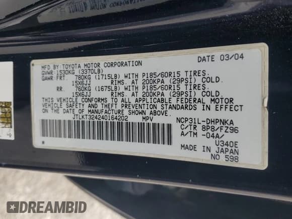 ✅ 2004 Scion xB • VIN: JTLKT324240164202 • Лот: 81332135. Опубликован ранее на Copart с пробегом 161 068 миль. Бесплатный доступ к архиву аукционных продаж из США и подробный отчёт об истории автомобиля на DreamBid. Изображение 12.