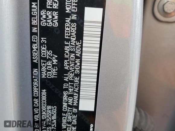 ✅ 2024 Volvo XC40 Core Bright Theme • VIN: YV4L12UKXR2338084 • Лот: 45738355. Опубликован ранее на Copart с пробегом 9 443 миль. Бесплатный доступ к архиву аукционных продаж из США и подробный отчёт об истории автомобиля на DreamBid. Изображение 13.