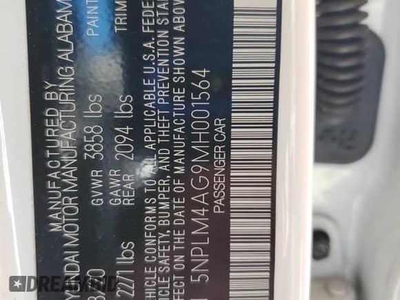 2021 Hyundai Elantra SEL z VIN 5NPLM4AG9MH001564, wystawiony jako Copart lot #90516475 z przebiegiem 43 660 mil mil oraz Szkoda całkowita • Salvage title. Historia ofert i sprzedaży dostępna na DreamBid. Obrazek 12.