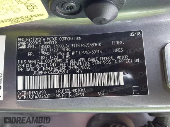 ✅ 2018 Lexus GX 460 • VIN: JTJBM7FX3J5205601 • Лот: 42925030. Опубликован ранее на IAAI с пробегом 87 667 миль. Бесплатный доступ к архиву аукционных продаж из США и подробный отчёт об истории автомобиля на DreamBid. Изображение 9.