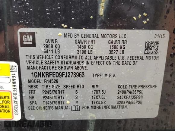 ✅ 2015 Chevrolet Traverse LS • VIN: 1GNKRFED9FJ273963 • Lot: 71426444. Wystawiony na Copart z przebiegiem 178 586 mil. Bezpłatny archiwum sprzedaży aukcyjnych z USA i szczegółowy raport historii pojazdu na DreamBid. Zdjęcie 13.