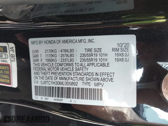 ✅ 2021 Acura RDX • VIN: 5J8TC1H30ML005892 • Lot: 41524835. Listed on IAAI with 40,333 mi. Free auction sales archive from the USA and detailed vehicle history report at DreamBid. Image 9.