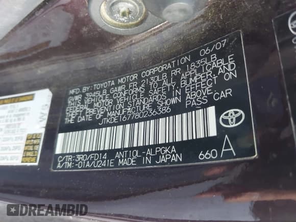 ✅ 2008 Scion tC • VIN: JTKDE167780236386 • Лот: 43553086. Опубликован ранее на IAAI с пробегом 196 693 миль. Бесплатный доступ к архиву аукционных продаж из США и подробный отчёт об истории автомобиля на DreamBid. Изображение 9.