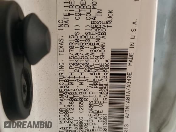 ✅ 2012 Toyota Tacoma • VIN: 5TFJX4CN6CX013961 • Lot: 80145835. Listed on Copart with 253,645 mi. Free auction sales archive from the USA and detailed vehicle history report at DreamBid. Image 12.