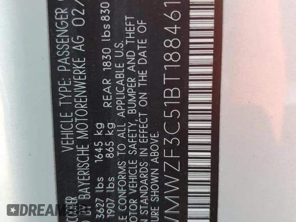 ✅ 2011 MINI Clubman • VIN: WMWZF3C51BT188461 • Lot: 91654595. Listed on Copart with 40,372 mi. Free auction sales archive from the USA and detailed vehicle history report at DreamBid. Image 13.